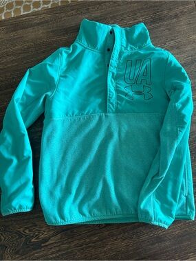 Under Armour Kids' Teal Quarter-Snap Fleece Pullover